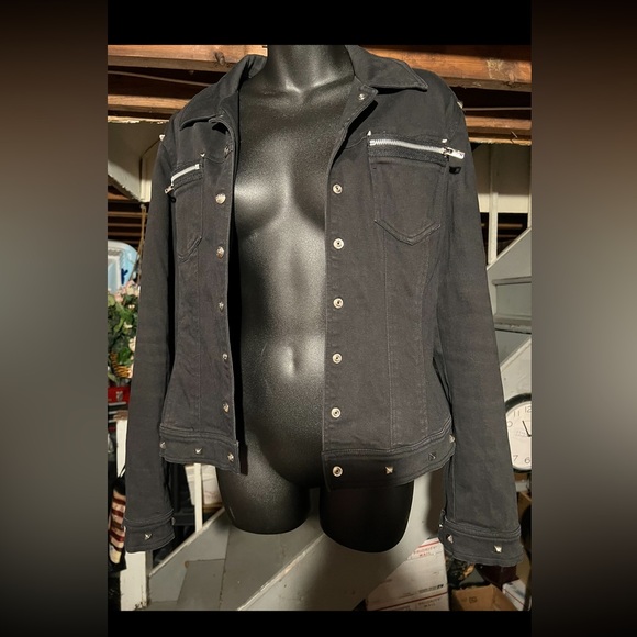 TRIPP/KILLSTAR BLK DENIM JACKET W/KILLSTAR GIRLZ “ALLERGIC TO BULLSH$T ON BACK - Picture 3 of 6